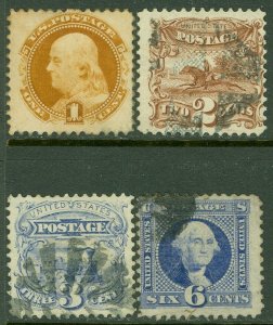 EDW1949SELL : USA 1869 Scott #112-15 Used. Fresh. Catalog $477.00.