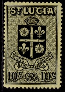 ST. LUCIA GVI SG138, 10s black/yellow, M MINT. Cat £18.