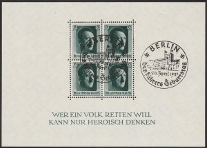 GERMANY 1937 Hitler 6pf M/sheets with perf (3), imperf & Nurnberg.