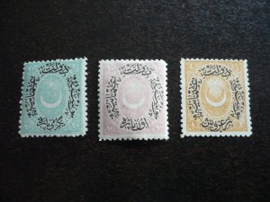 Stamps - Turkey - Scott# 42-44 - Mint Hinged Part Set of 3 Stamps