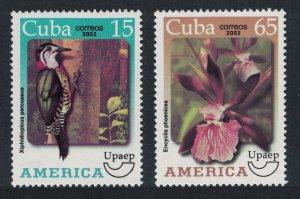 Caribic Woodpecker Bird Orchid UPAEP 2v 2003 MNH SG#4696-4697