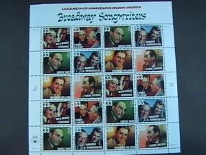 U.S.# 3345-3350(3350a)-MNH-- PANE OF 20--BROADWAY SONG WRITERS --1999