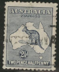 Australia Scott 46 used 2.5p gray Kangaroo wmk 10 1915 CV$15