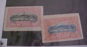 NEW HEBRIDES LOCAL POST  2 DIFF. MINT LIGHT HINGED