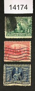 MOMEN: US STAMPS # 328-330 USED LOT #14174