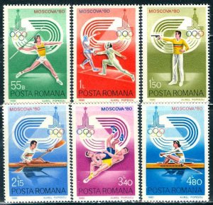 Romania; 1980; Sc. # 2962-2967; MNH Cpl. Set