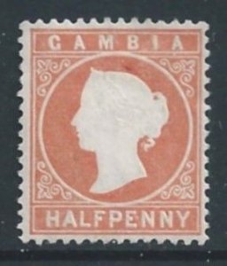 Gambia #5 Mint No Gum 1/2p Queen Victoria - Wmk. 1