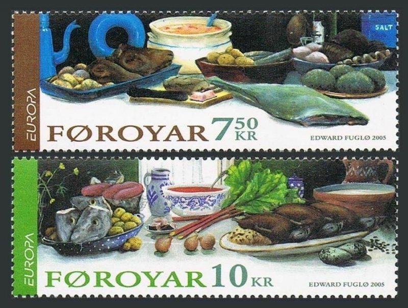 Faroe 456-457,MNH. EUROPE CEPT 2005.Various traditional foods.