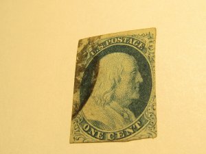 US Stamps, Scott #7 Used,Type II 1851, SCV $110.00, w/Richard Doporto Certificat