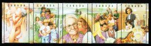 Year of the FAMILY = strip of 5 from SS = Canada 1994 #1523a-e MNH