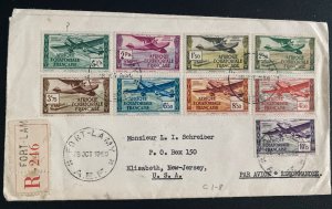 1950 Port Lamy French Ecuatorial Africa Cover To Elisabeth NJ Usa Sc#C1-8