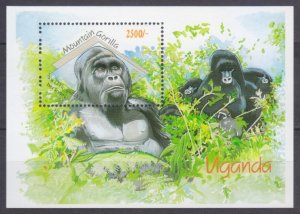 1992 Uganda 1129/B169 Fauna - Gorilla 10,00 €