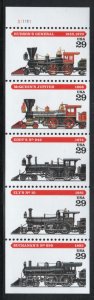 ALLY'S Plate Block Scott #2843-7 29c Locomotives B/P [5] MNH F/VF [BP-56b]