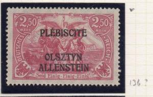 ALLENSTEIN 1920s Early Issue Fine Mint Hinged 2.50M. Optd 215716