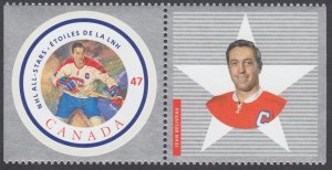 Canada - #1885a NHL Hockey All-Stars - Jean Beliveau With Tab - MNH