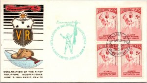 Philippines FDC 1954 - Declaration of Phil Independence - 4x5c Stamp - F43295