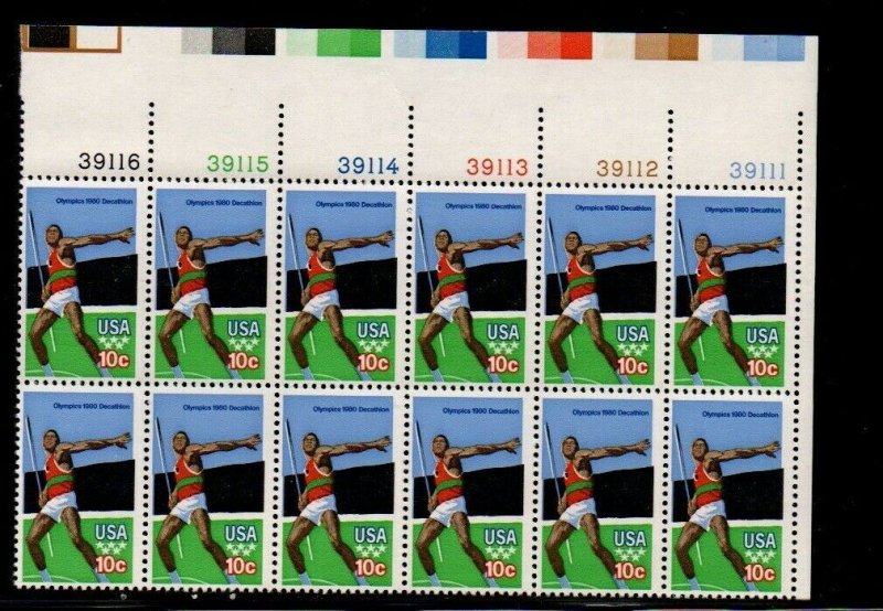 ALLY'S STAMPS US Plate Block Scott #1790 10c Decathlon [10] MNH [A-UR2]