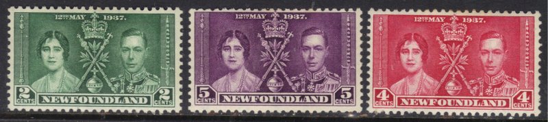 Newfoundland 1937 KGV1 Set Coronation MM SG 254 - 256 ( B203 ) 