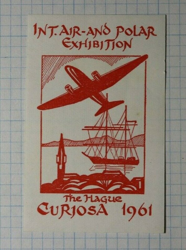 INT AIR & POLAR Exhibition The Hague Curiosa 1961 Holland Philatelic Souvenir Ad