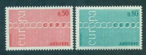 ANDORRA - FRENCH SC# 205-6 VF MNH 1971