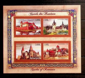 ROMANIA Sc 5062A NH SOUVENIR SHEET OF 2008 - CASTLES