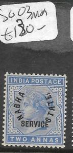 INDIA  NABHA  (P0410B) QV 2A  SERVICE SG O3  MOG  SCARCE