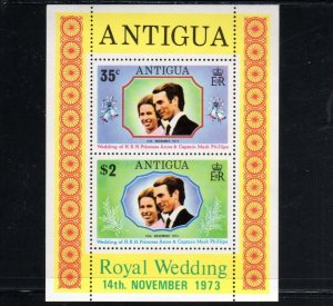 ANTIGUA #322a 1972 WEDDING OF PRINCESS ANNE MINT VF NH O.G S/S cc