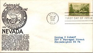 FDC 1951 SC #999 Anderson Cachet - Genoa Nev - Single - J277