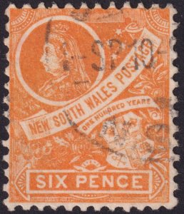 Australian States - New South Wales 1906 #126 6p Orange f u f