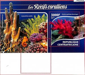 A0302 - CENTRAL AFRICA - MISSPERF 2015  stamp SHEET: Nature MARINE LIFE: Coral