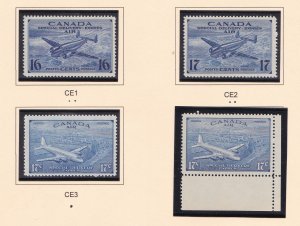 Canada ce1-ce4, Airmail Special Delivery - ce3 is MH, Rest MNH