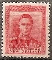 NEW ZEALAND  227 Mint OG 1938 1p carmine KGVI Defin.