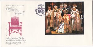 Pitcairn Islands # 177, Queen Elizabeth Coronation 25th   First Day Cover