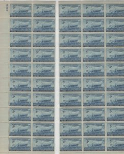Scott 958 - Swedish Pioneer Centennial. Complete Sheet Of 50. Fault.  #02 958s50 
