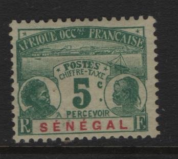 SENEGAL, J4, PAPER HINGE, 1906, POSTAGE DUE STAMPS