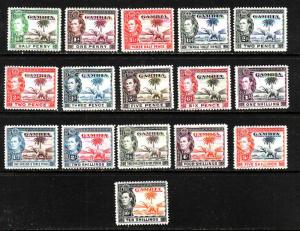 Gambia-Sc.#132-43-unused hinged KGVI definitive set-1938-46-