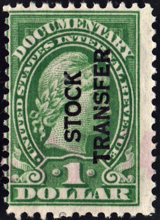 RD12 $1.00 Stock Transfer Stamp (1918) Used