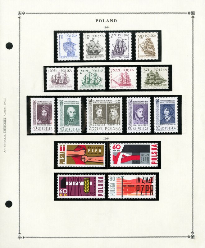 Poland All Mint NH 1960 to 1964 Rare Stamp Collection