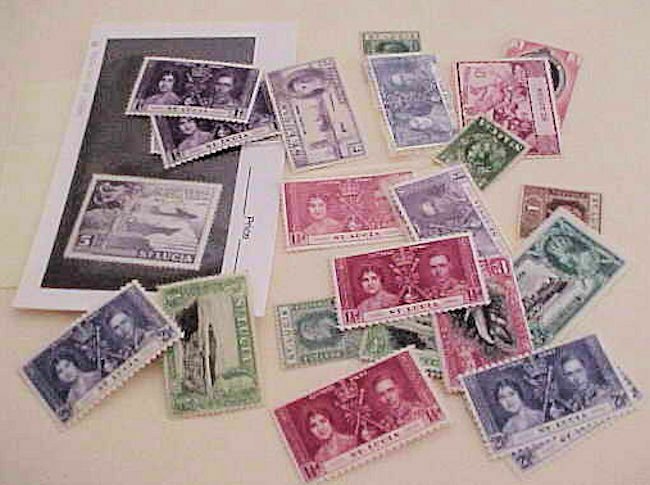 ST. LUCIA STAMPS 22 MOSTLY DIFFERENT MOSTLY MINT  LIGHT HINGED