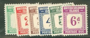 Solomon Islands (British Solomon Islands) #J1-J6  Single (Complete Set)