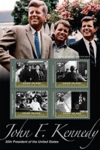 Union Island 2010 - JFK 50th Election Anniversary - Sheet of 4 Stamps - MNH