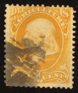 US Scott O1 Used 1c yellow Agriculture Official Lot T391 bhmstamps