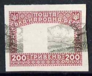 Ukraine 1920 unissued 200 gr Windmill black & claret ...