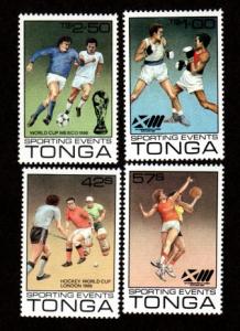 Tonga # 631-634 Mint NH Word Cup MEXICO 86!