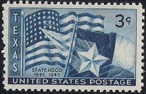 938 3 cent Texas Statehood mint  OG NH VF-XF