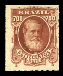 Brazil #76 Cat$190, 1878 700r red brown, hinged