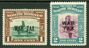 SG 318/319 North Borneo 1941. 1c & 2c War tax. Lightly mounted CAT £18