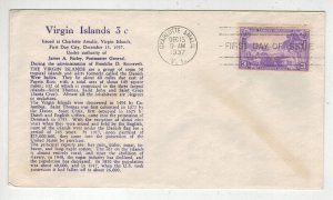 1937 VIRGIN ISLANDS TERRITORY 802-63 RARE MUNPRINT CACHET Charlotte Amalie