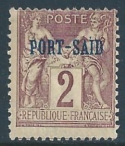 France-Offices in Egypt-Port Said #2 NH 2c France Peace & Commerce Ovptd. Po...