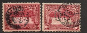 Tasmania 93 Used & 93 Used with punched Official Service: OS Pair